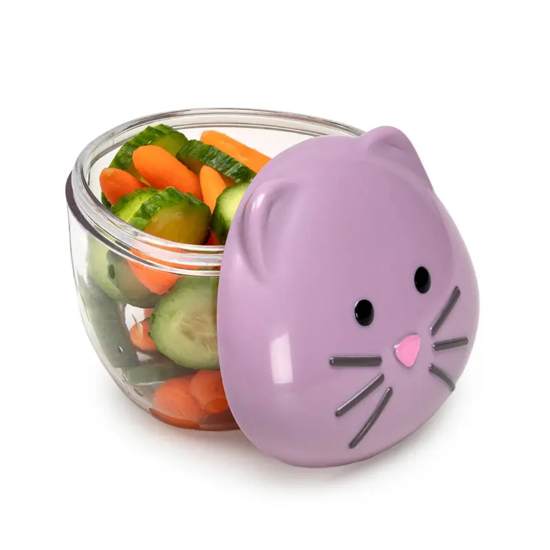 Purple Cat Snack Container For Kids – Melii Portable Food Storage 1