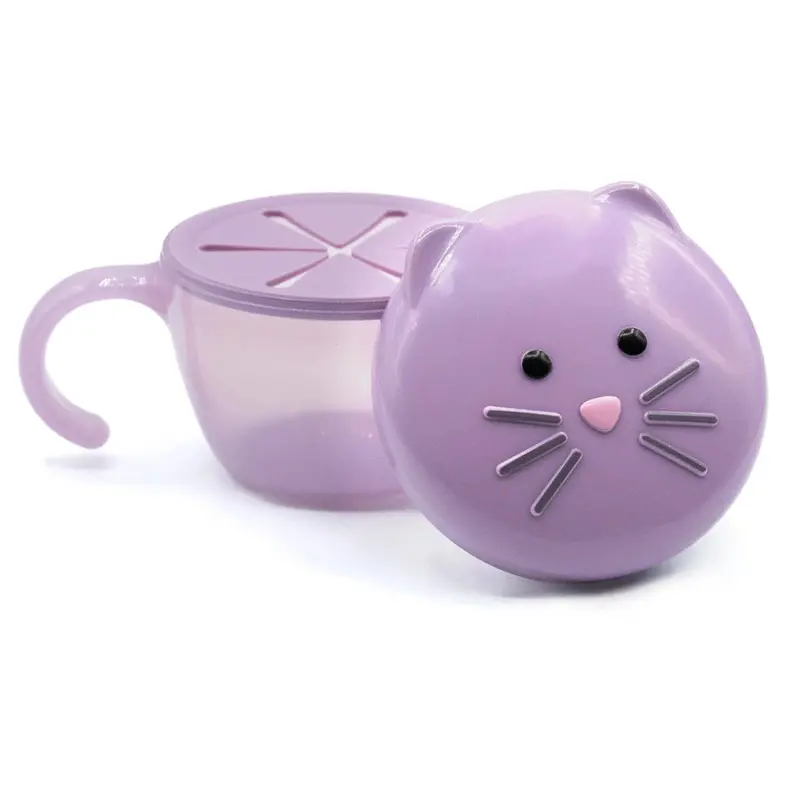 Purple Cat Snack Container With Finger Trap – Melii Secure Kid-Friendly Jar 1