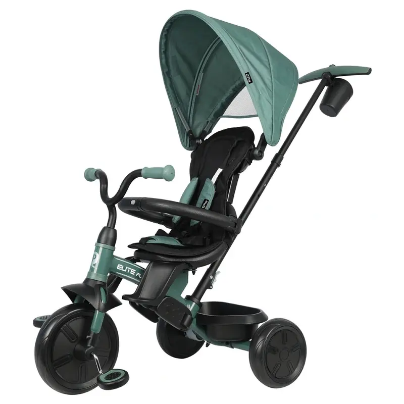 Qplay Elite Platinum 6-In-1 Convertible Kids' Tricycle – Green 1