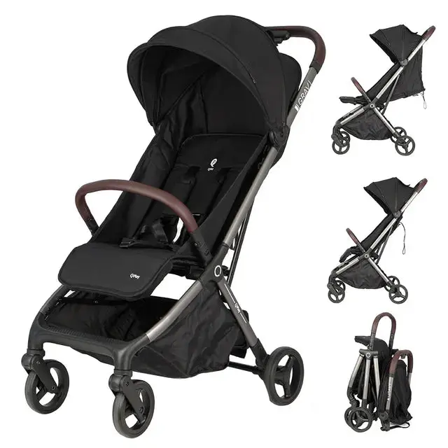 Qplay Grav Compact Baby Stroller – One-Hand Fold, Newborn-Ready (Black) 1