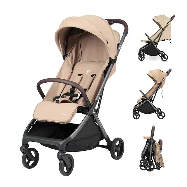 Qplay Grav Ultra-Lightweight Stroller – One-Hand Fold, Newborn Ready (Beige) 1