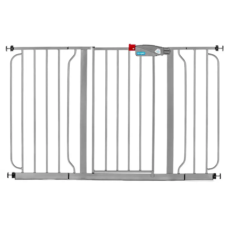 Regalo Easy Step Wide Safety Gate – Platinum Finish (124 X 76 Cm) 1