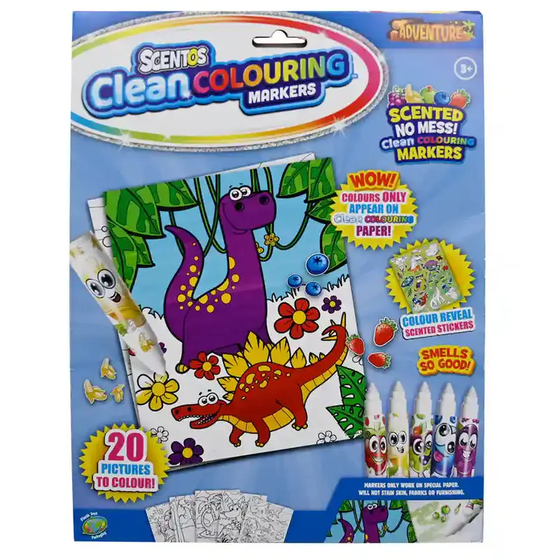 Scentos Adventure-Themed Scented Clean Colouring Markers 1