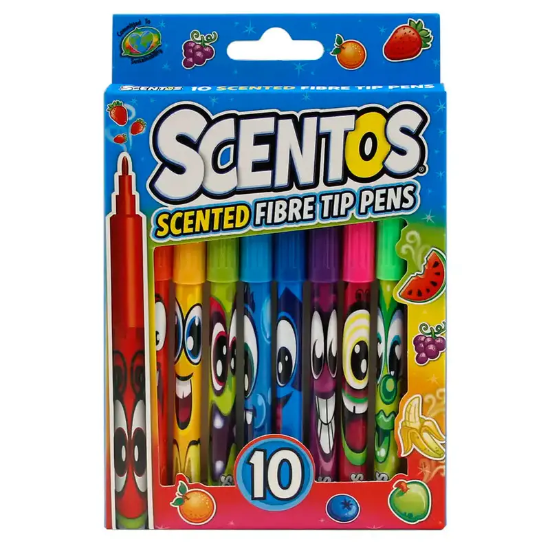 Scentos Fiber-Tip Pens – 10-Piece Basic Set 1