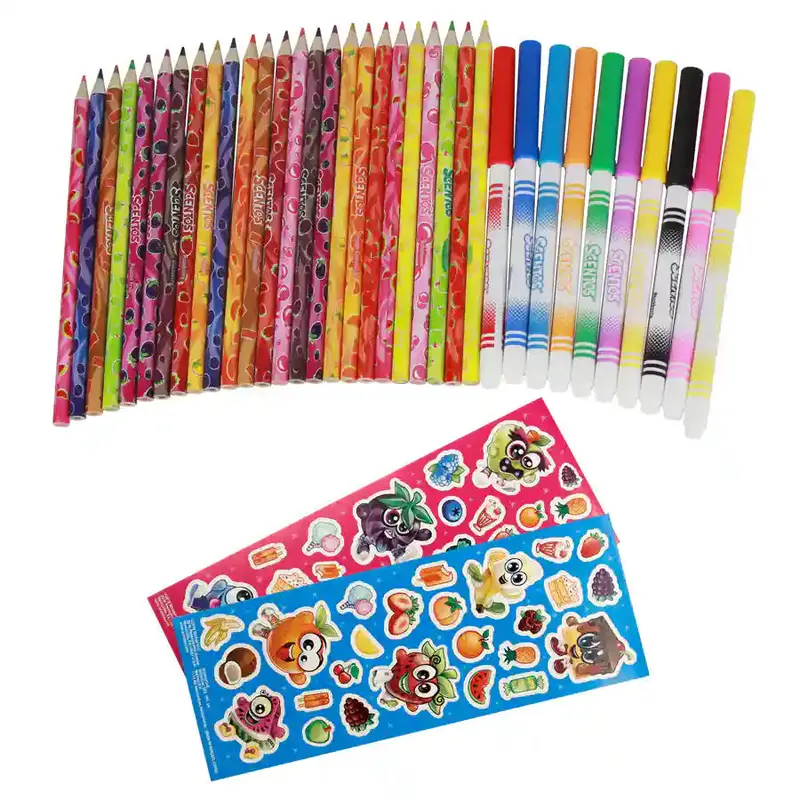 Scentos Fine-Line Markers & Colored Pencils Combo – 35-Piece Pack 1