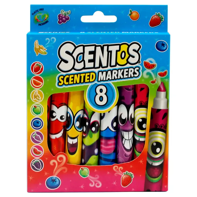 Scentos Funny Face Scented Markers – 8-Piece Set 1
