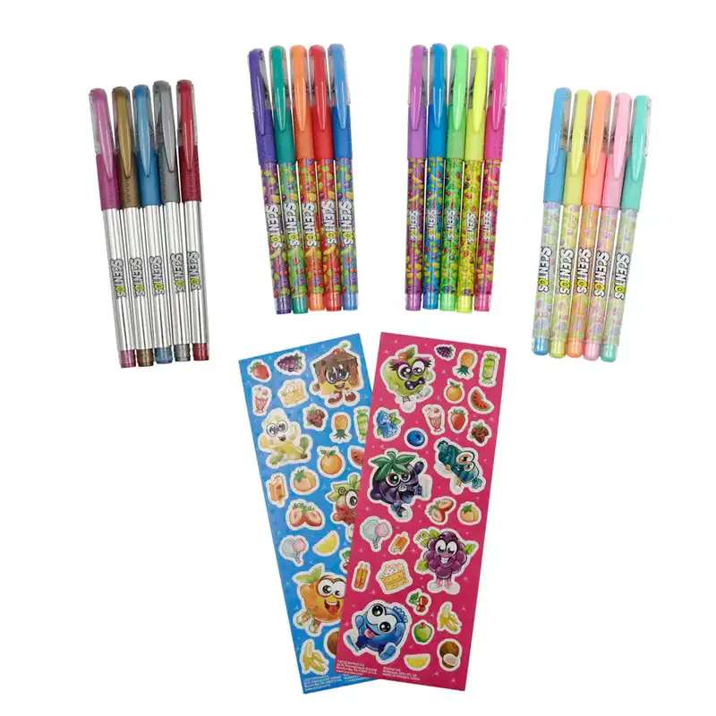 Scentos Gel Pens With Sticker Sheets – 20-Piece Set 1