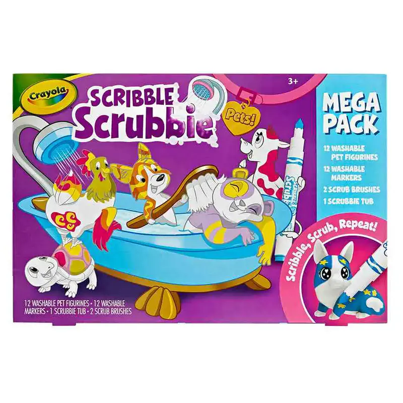 Scribble Scrubbie Pets Mega Pack – Assorted Washable Animal Figures (Crayola) 1