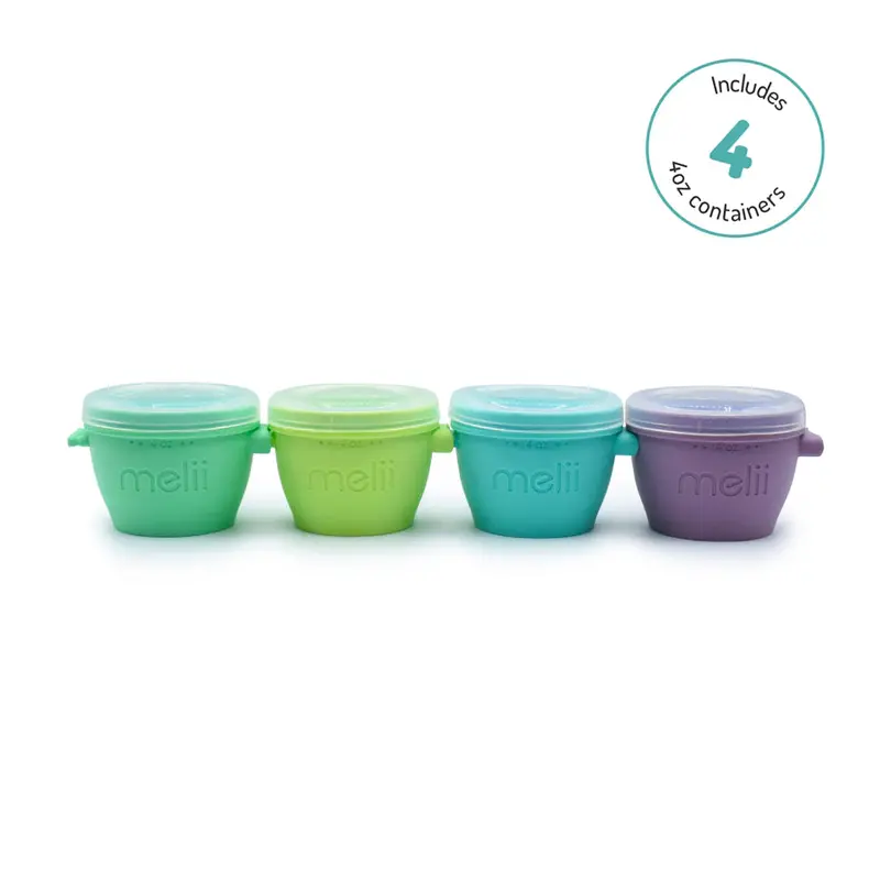 Silicone Snap & Go Pads – 4 Oz Melii Reusable Food Storage Set (4-Pack) 1
