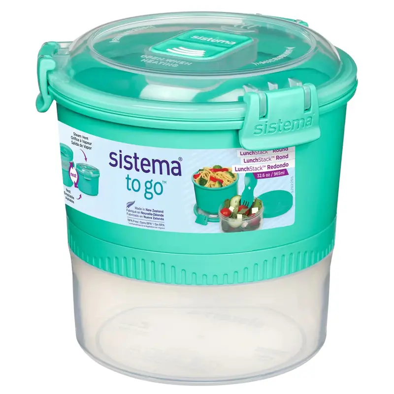 Sistema Round Lunch Stack To-Go – 965Ml Circular Stackable Set 1