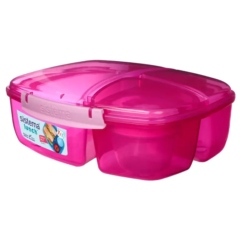 Sistema Triple-Section Lunch & Yogurt Box – 2L Total Volume 1