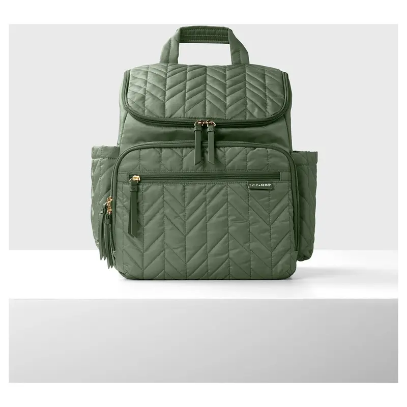 Skip Hop Forma Backpack – Minimalist Sage Green Travel Bag 1