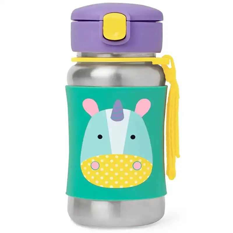 Skip Hop Zoo Stainless Steel Straw Bottle – Unicorn Design 1
