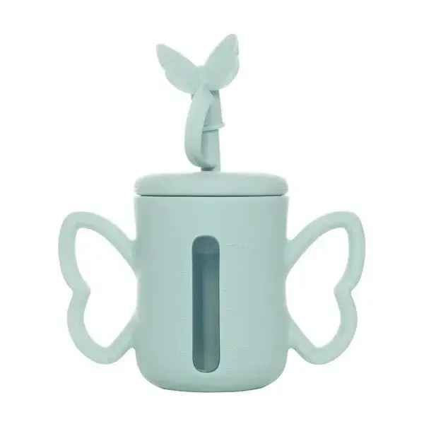 Smily Mia Dommy Silicone Sippy Cup With Straw – 5 Oz Chalk Pattern 1