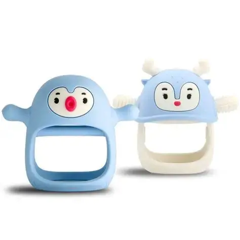 Smily Mia Twin-Pack Silicone Baby Teethers – Penguin & Reindeer Designs 1