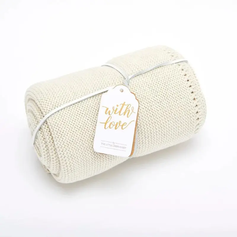 Snuz Organic Cellular Knit Blanket – Breathable Linen-Textured Swaddle 1