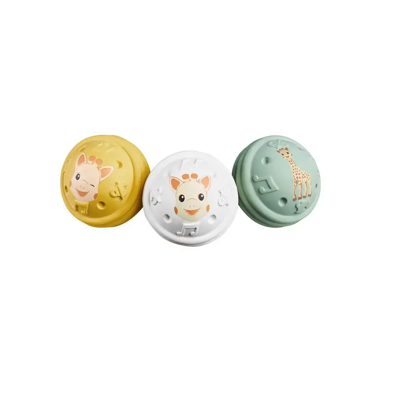 Sophie La Girafe 3-Piece Musical Ball Set — Stimulating Auditory Development (Yellow/Green/White) 1