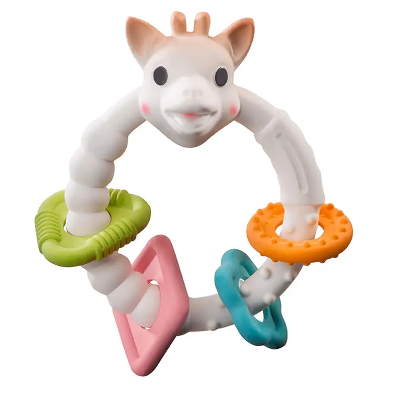 Sophie La Girafe So’Pure Teething Ring Set – Colo’Rings In Brown & White 1