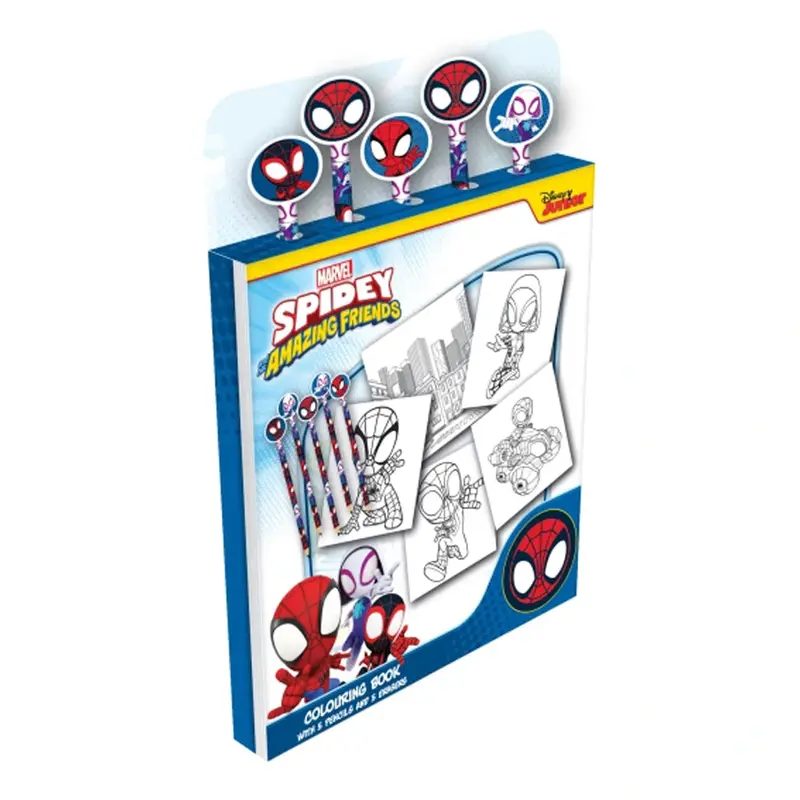 Spider-Man Themed Coloring Book With Colored Pencils 1