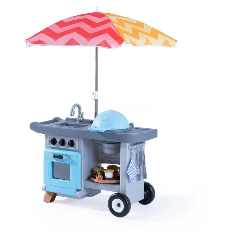 Step2 Grill & Go Bbq Cart With Sun Umbrella 1