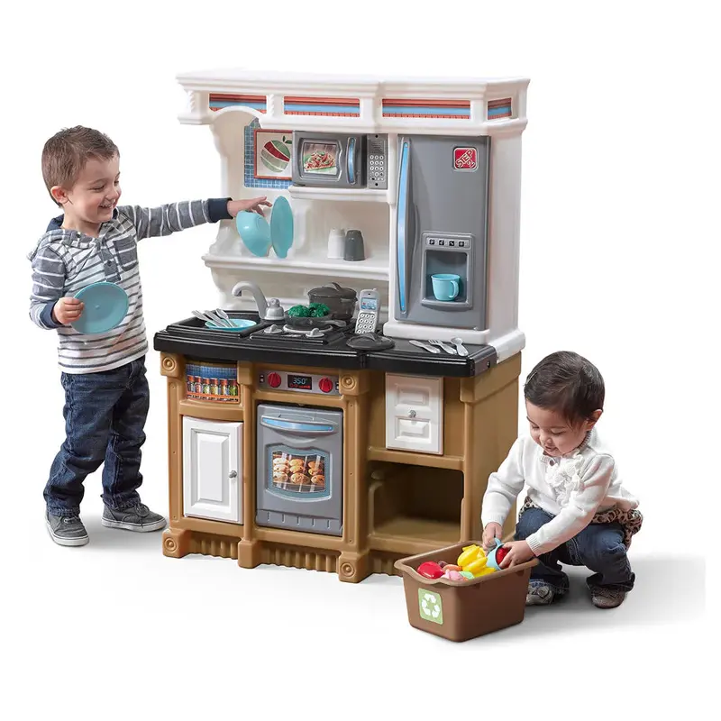 Step2 Lifestyle Custom Kitchen Playset In Brown And Black 1
