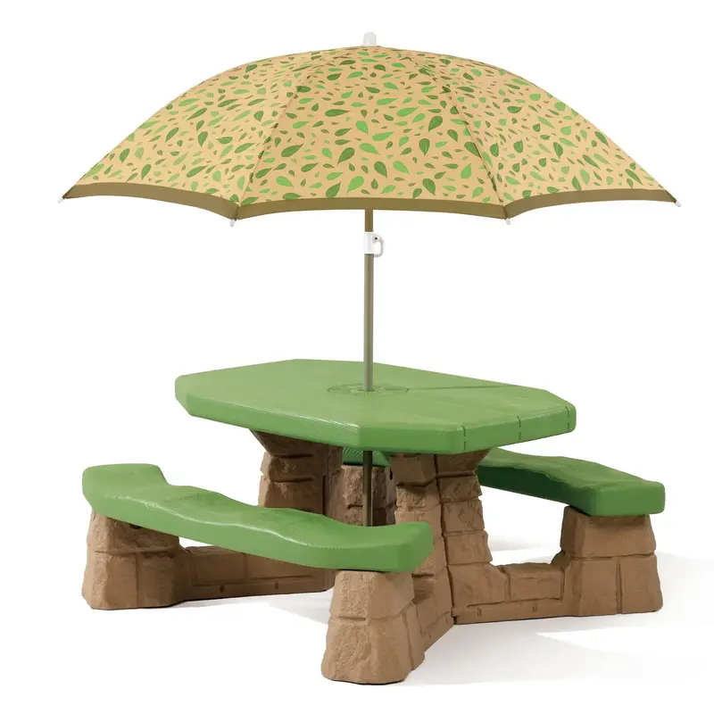 Step2 Naturally Playful Outdoor Picnic Table With Adjustable Umbrella 1