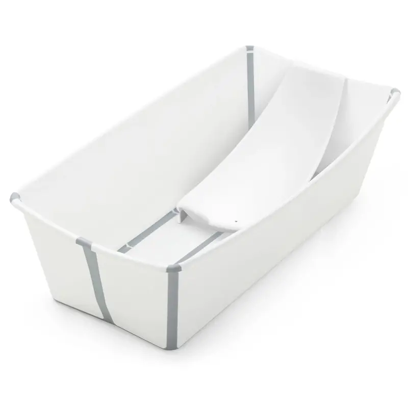 Stokke Flexi Bath – Extra-Large Foldable Baby Bathtub Bundle (White) 1