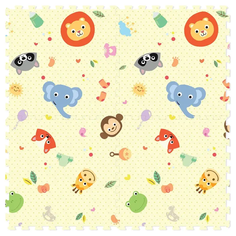 Sunta Animal-Themed Printed Puzzle Mat – 4-Piece Play Surface For Kids 1