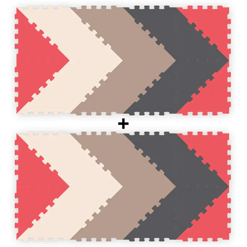 Sunta Four-Color Triangular Floor Puzzle Mat – 32-Piece 1