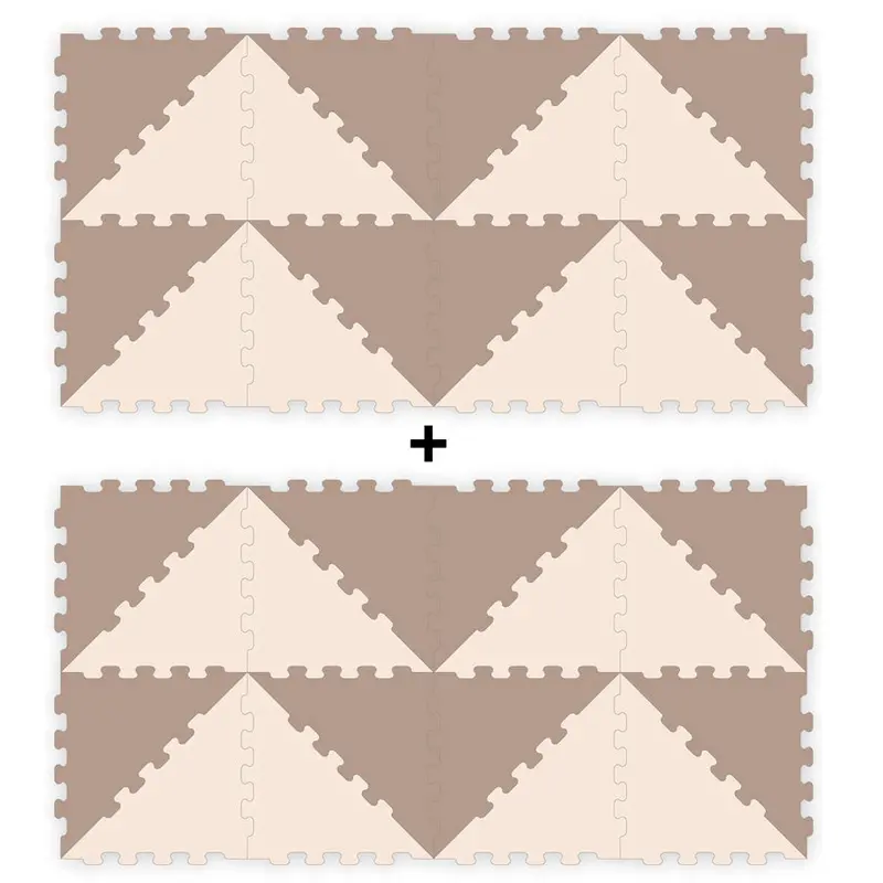 Sunta Two-Tone Brown-Beige Triangle Floor Puzzle – 32 Pieces 1