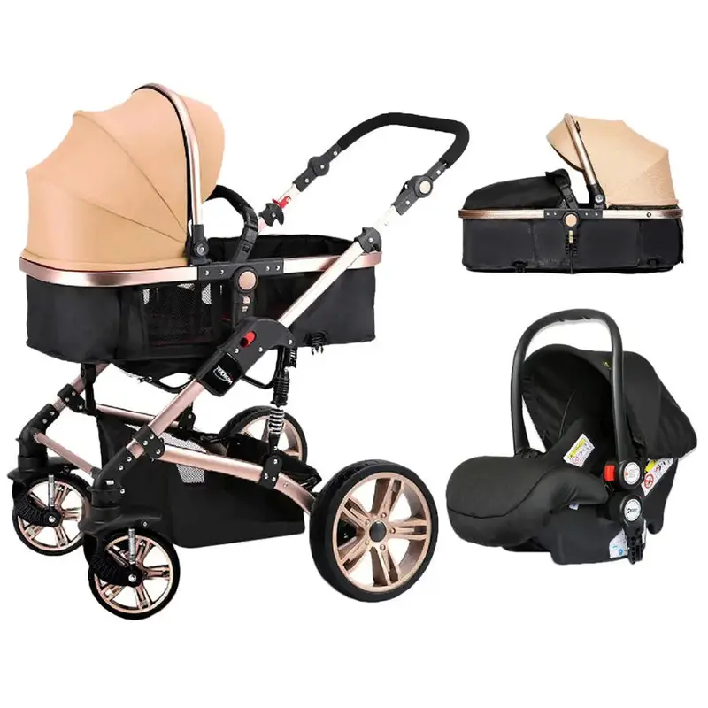 Teknum 3-In-1 Convertible Pram System – Khaki (Stroller + Infant Car Seat) 1