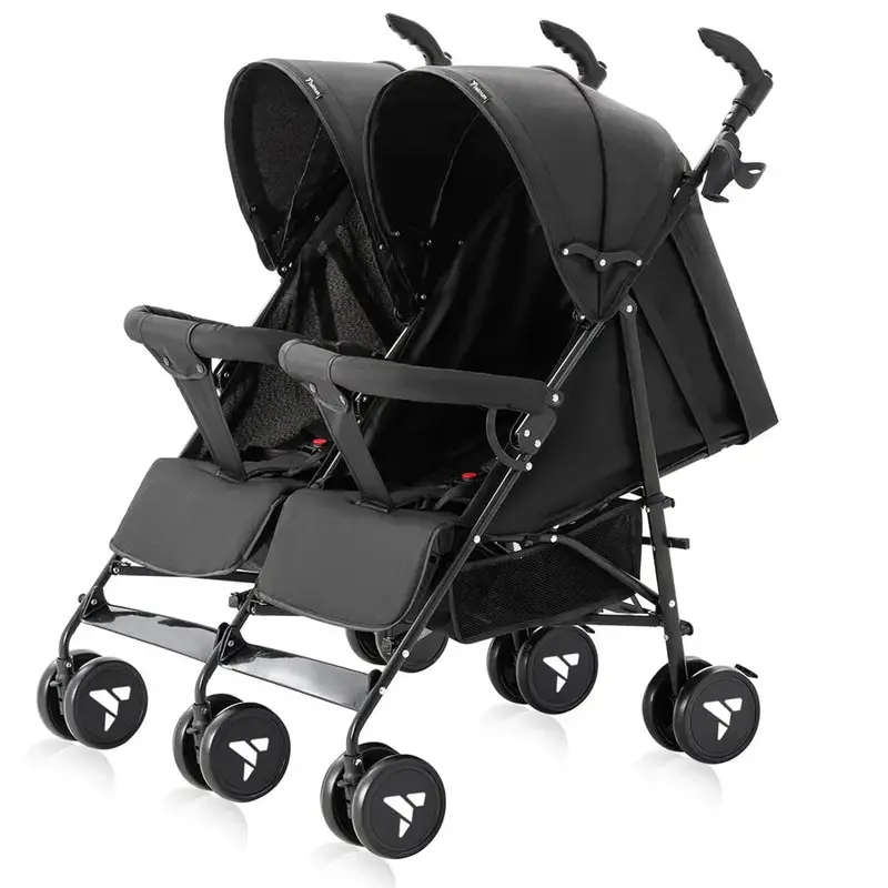 Teknum Fellow Twin Stroller – Sleek Black Design 1