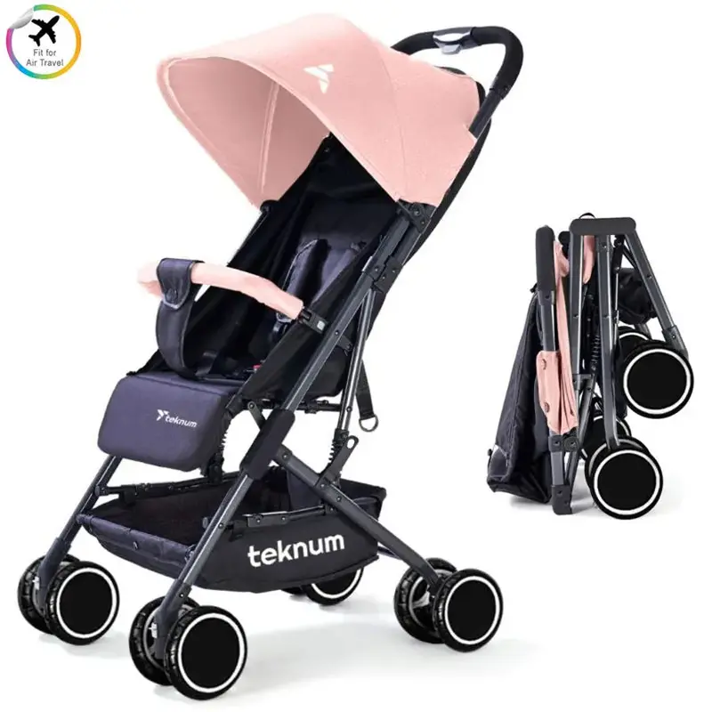 Teknum Yoga Lite Stroller – Ergonomic Pushchair In Soft Pink 1