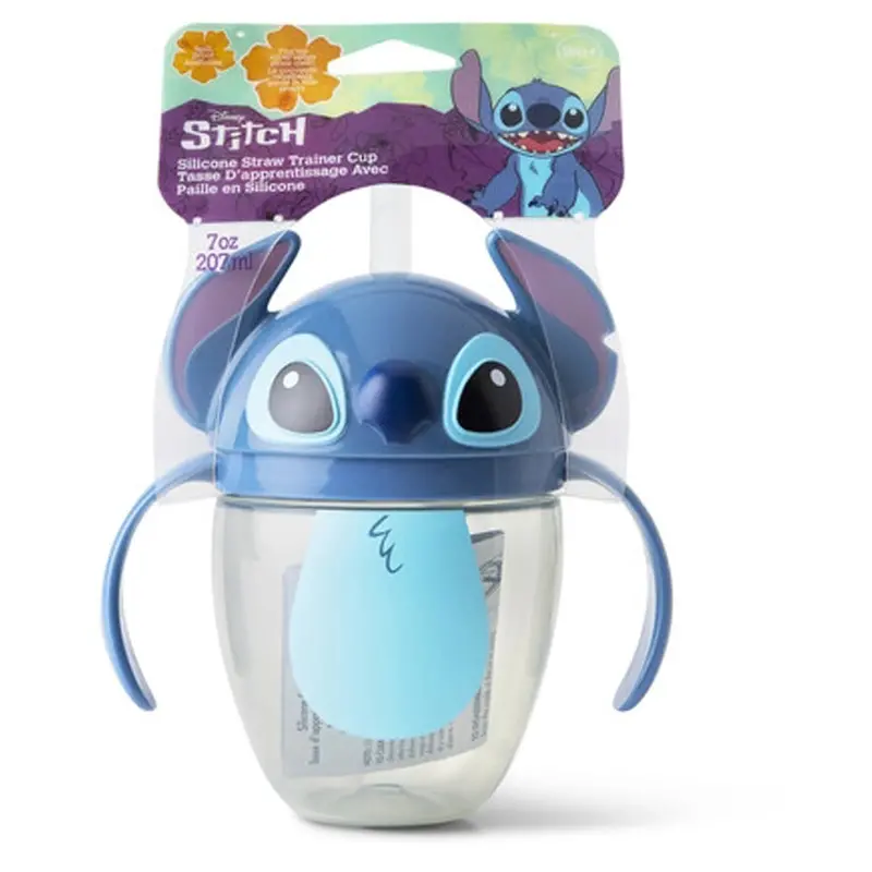 The First Years Disney Stitch Trainer Cup – Weighted Straw Sippy Cup, 7 Oz 1