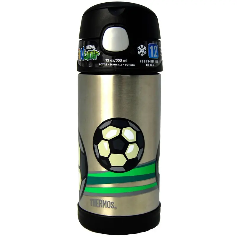 Thermos Funtainer Stainless Steel Kids’ Drink Bottle – Football Design, 355 Ml 1