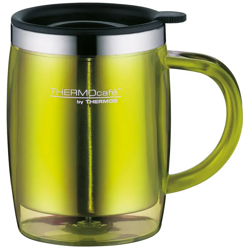 Thermos Stainless Steel Desktop Mug With Plastic Cover – 350 Ml (Lime Green) 1