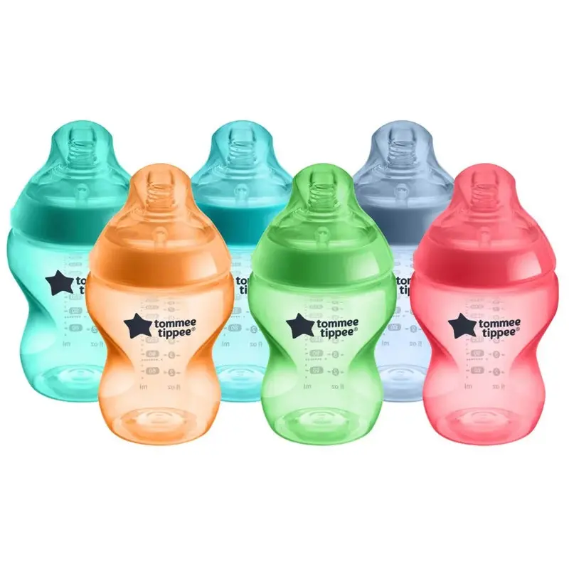 Tommee Tippee Closer To Nature Baby Bottles – 260Ml Fiesta Collection (6-Pack) 1