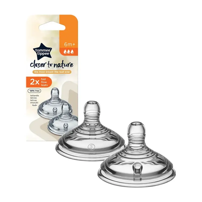 Tommee Tippee Closer To Nature Fast-Flow Teats – Twin Pack 1