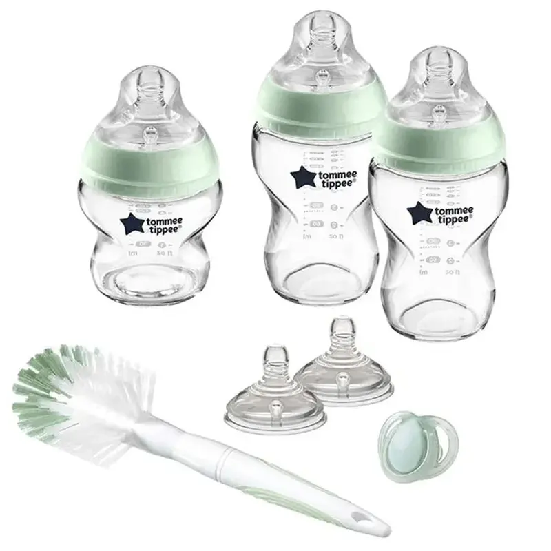 Tommee Tippee Closer To Nature Glass Bottle Starter Kit – Clear Set 1
