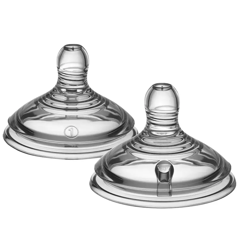 Tommee Tippee Closer To Nature Slow-Flow Teats – Pack Of 2, Clear 1