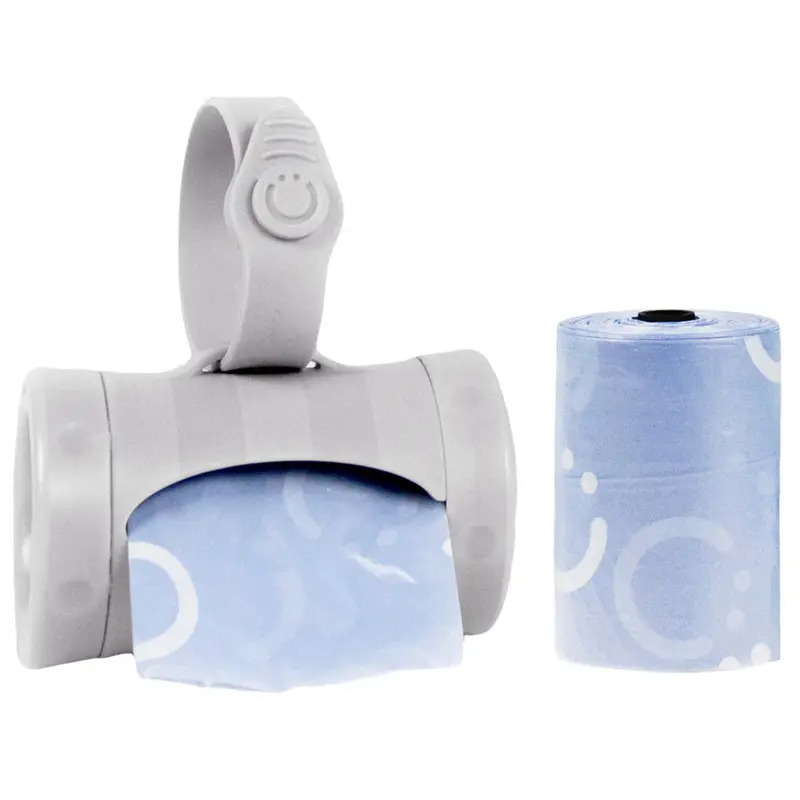 Ubbi On-The-Go Bag Dispenser In Soft Grey 1