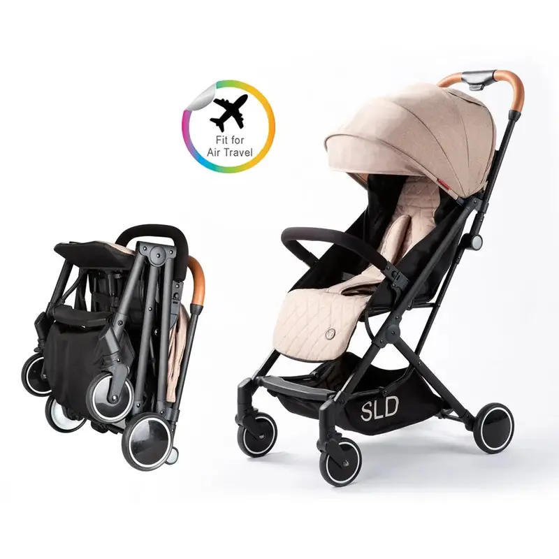 Ultra-Light Travel Stroller – Khaki Sld Compact Folding Design By Teknum 1