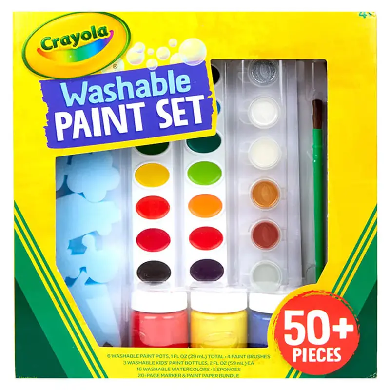 Washable Paint Set – 50-Piece Beginner Artist Supply Kit (Crayola) 1