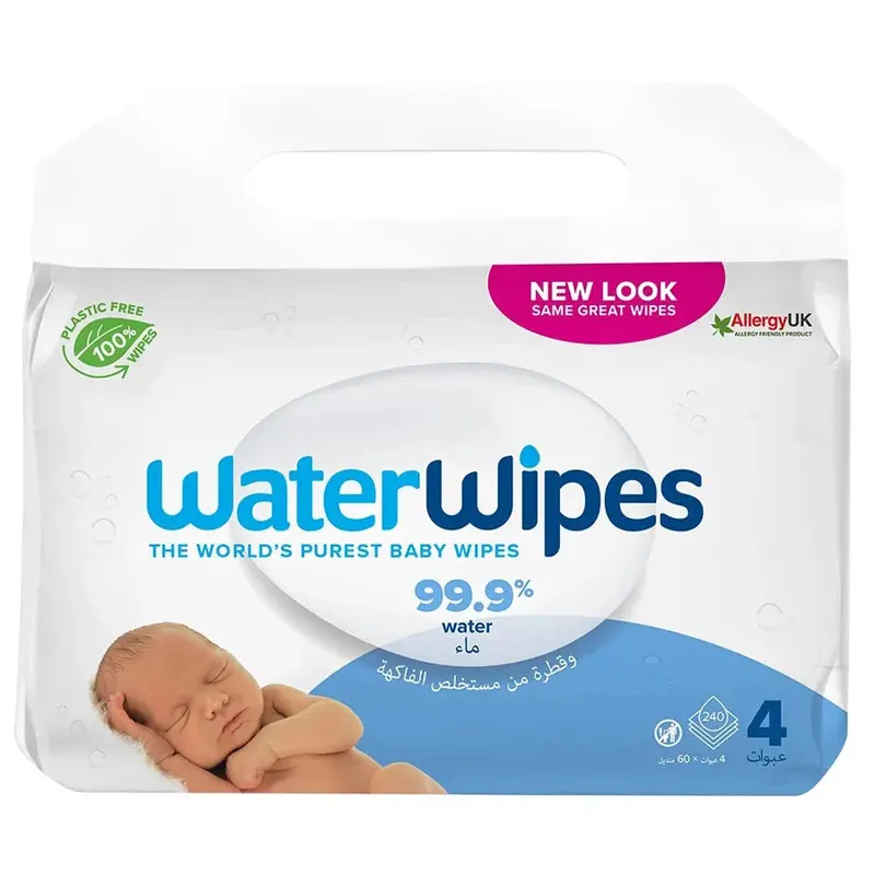 Waterwipes Biodegradable Baby Wipes – 240 Count, Plastic-Free Packaging 1
