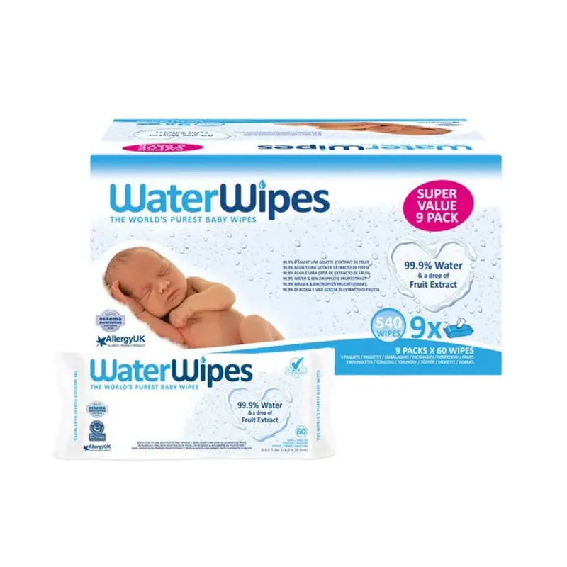 Waterwipes Hypoallergenic Baby Wipes – 9 Packs Of 60 1