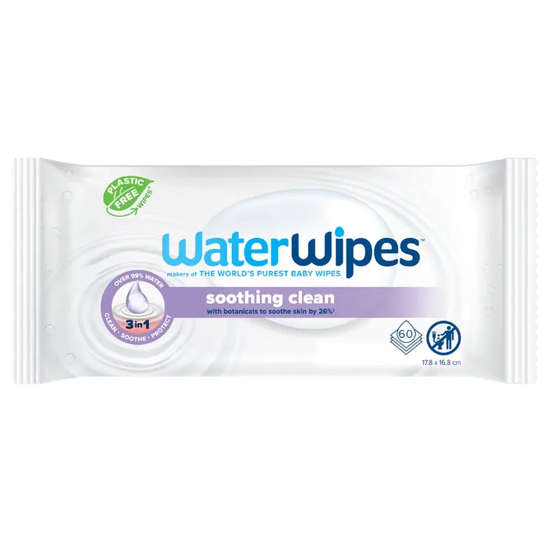 Waterwipes Soothing Clean Baby Wipes – Gentle 60-Count Pack For Sensitive Skin 1