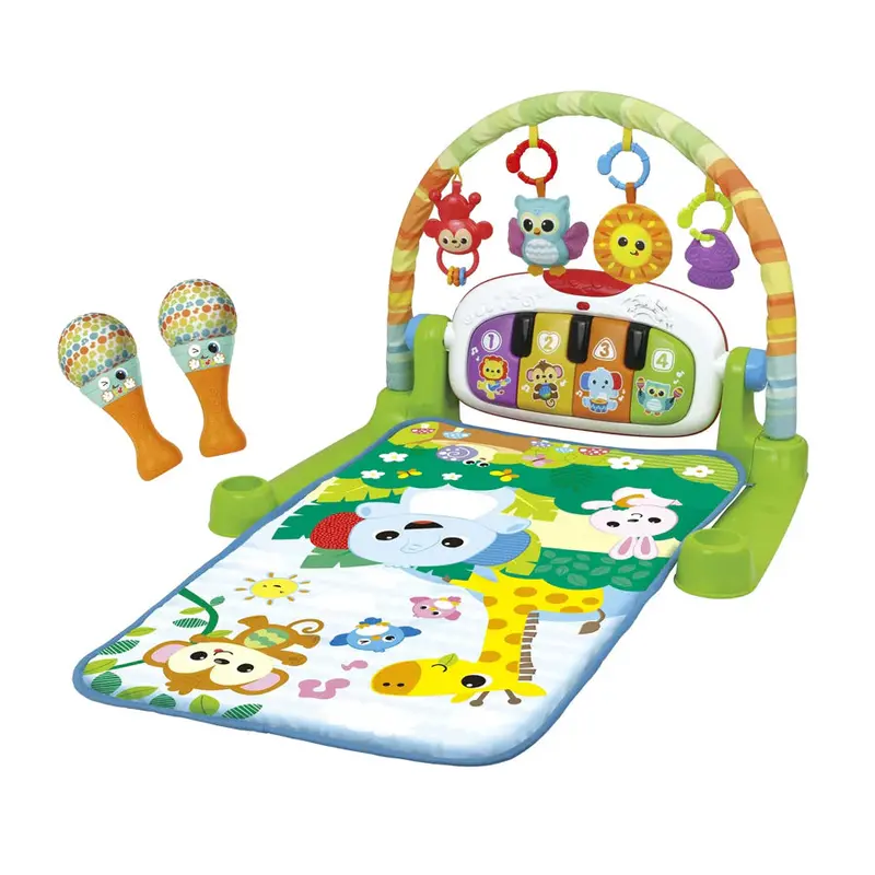Winfun Jungle Pals Kick & Play Gym – Musical Activity Mat With Hanging Toys 1