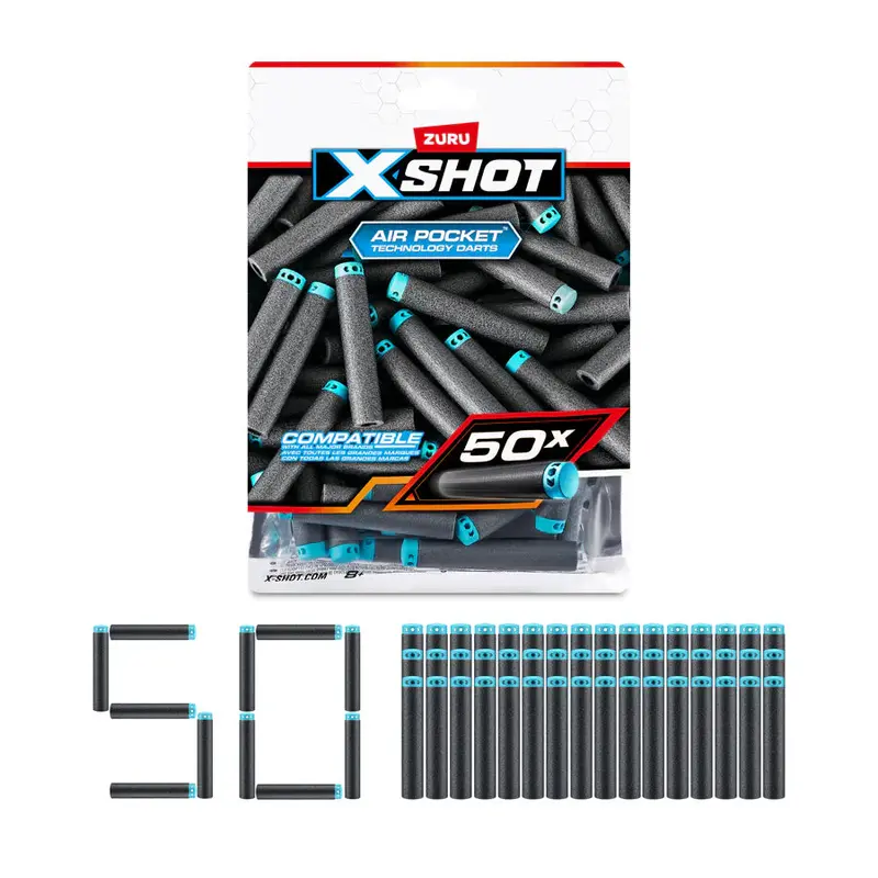 Zuru X-Shot Excel Series 1 Foil-Bag Dart Refills – Pack Of 50 1