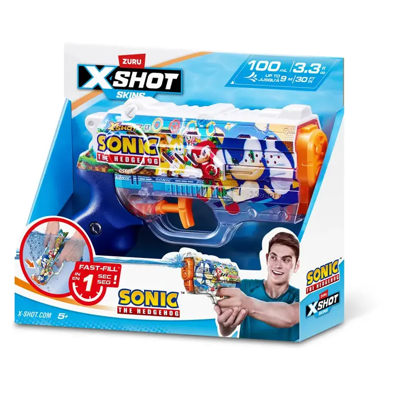 Zuru X-Shot Fast-Fill Skins Nano Blaster – Sonic Edition (12-Count) 1