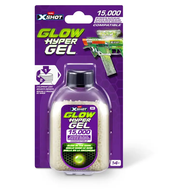 Zuru X-Shot Glow Hyper Gel Pellet Refill Pack – 15,000-Piece Glow-In-The-Dark Ammo 1
